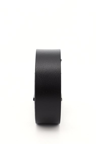 Mens Black Genuine Leather 4cm Jeans Belt