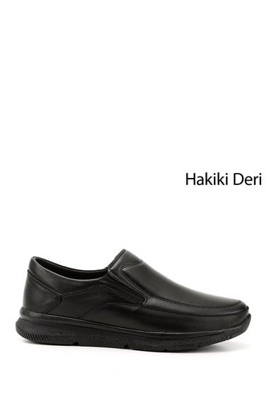 Mens Black Lace-Up Genuine Leather Shoes