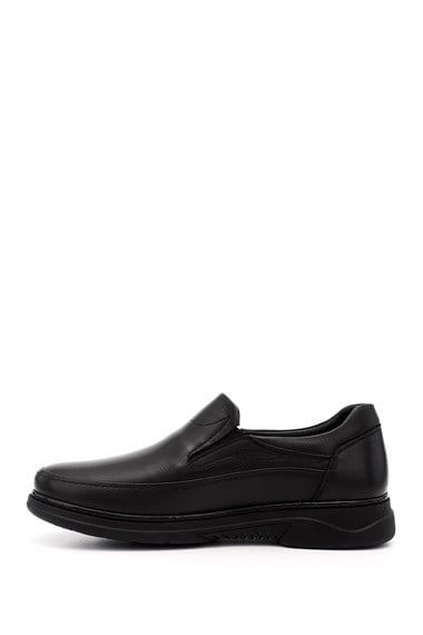 Mens Black Genuine Leather Comfort Shoes
