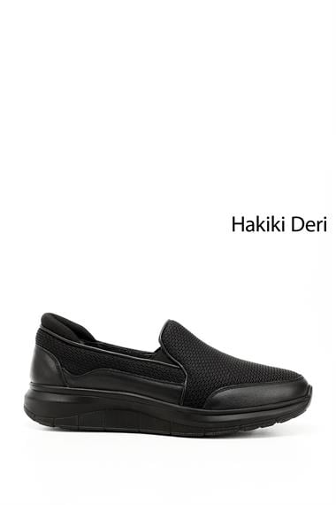Mens Black Genuine Leather Comfort Shoes