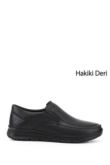 Erkek Siyah Hakiki Deri Comfort Ayakkabı