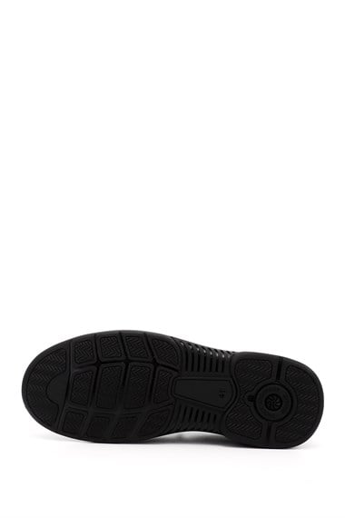Mens Black Genuine Leather Comfort Shoes