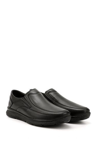 Mens Black Lace-Up Genuine Leather Shoes