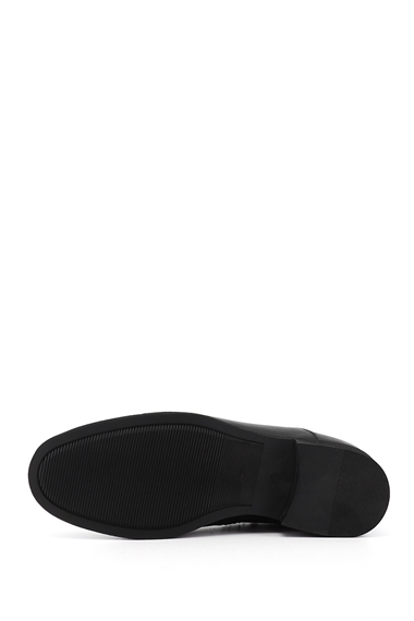 Mens Black Genuine Leather Zip-Up Boots