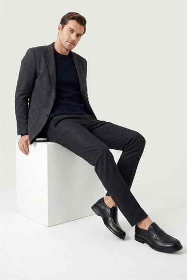 Mens Black Genuine Leather Classic Shoes
