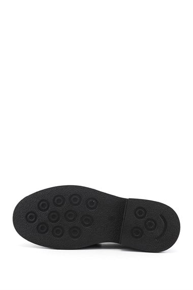 Mens Black Genuine Leather Loafer Shoes