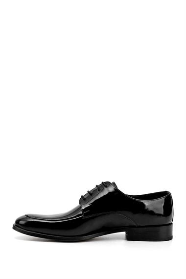 Mens Black Patent Leather Laced Leather Sole Genuine Leather Classic Shoes