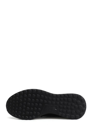 Erkek Siyah Süet Bağcıklı Hakiki Deri Sneaker