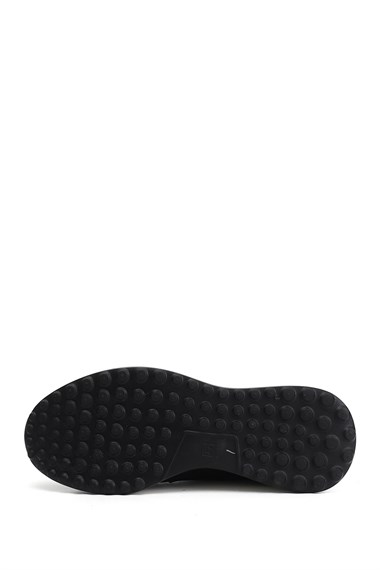 Erkek Siyah Süet Bağcıklı Hakiki Deri Sneaker