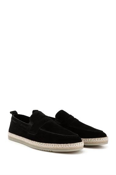 Mens Black Suede Thermo Sole Genuine Leather Shoes