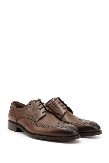 Mens Tan Antique Laced Genuine Leather Classic Shoes