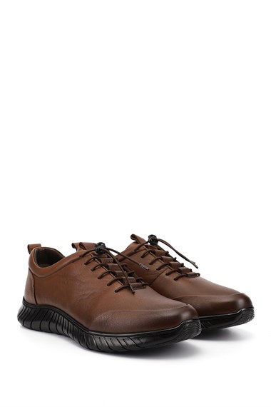 Erkek Taba Antik Bağcıklı Kauçuk Taban Hakiki Deri Sneaker