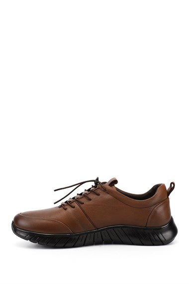 Erkek Taba Antik Bağcıklı Kauçuk Taban Hakiki Deri Sneaker