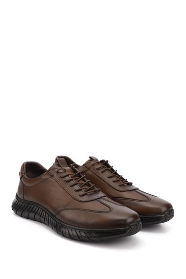 Erkek Taba Antik Bağcıklı Kauçuk Taban Hakiki Deri Sneaker