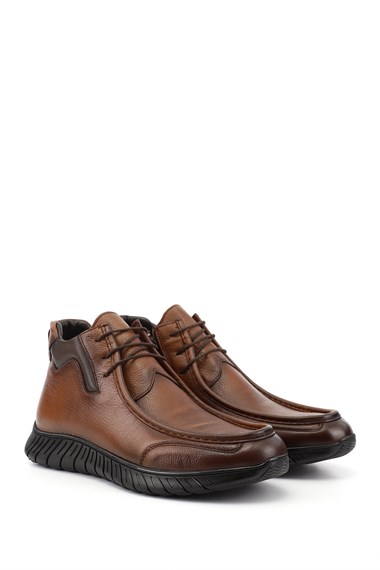 Mens Tan Antique Zippered Genuine Leather Boot