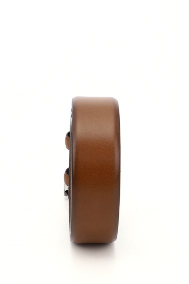 Mens Tan Antique Genuine Leather 3.5 Cm Classic Belt