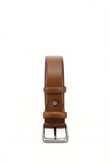 Mens Tan Antique Genuine Leather 3.5 Cm Classic Belt