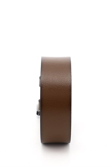 Erkek Taba Antik Hakiki Deri 4 Cm Kot Kemeri