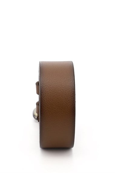 Erkek Taba Antik Hakiki Deri 4 Cm Kot Kemeri