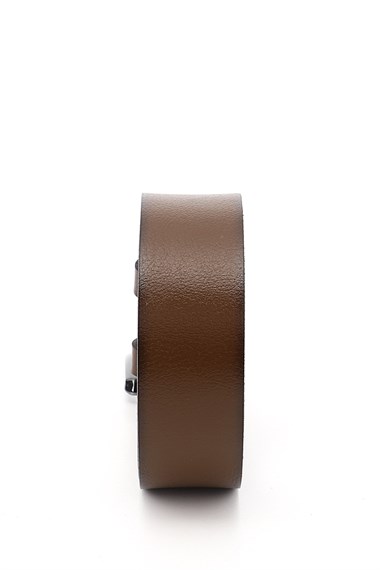 Erkek Taba Antik Hakiki Deri 4 Cm Kot Kemeri