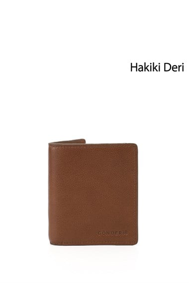 Erkek Taba Hakiki Deri Dikey Cüzdan