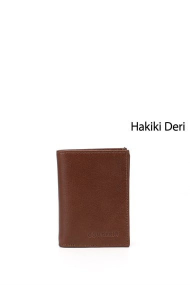 Erkek Taba Hakiki Deri Dikey Cüzdan