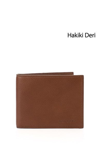 Erkek Taba Hakiki Deri Yatay Cüzdan