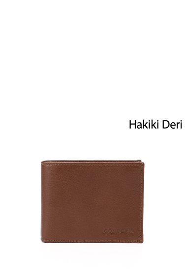 Erkek Taba Hakiki Deri Yatay Cüzdan