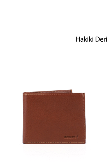 Erkek Taba Hakiki Deri Yatay Cüzdan