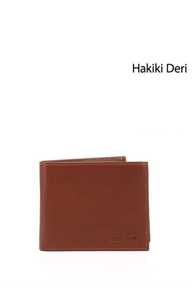 Erkek Taba Hakiki Deri Yatay Cüzdan