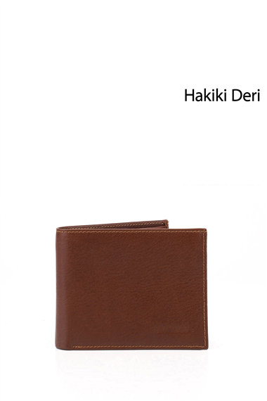 Erkek Taba Hakiki Deri Yatay Cüzdan