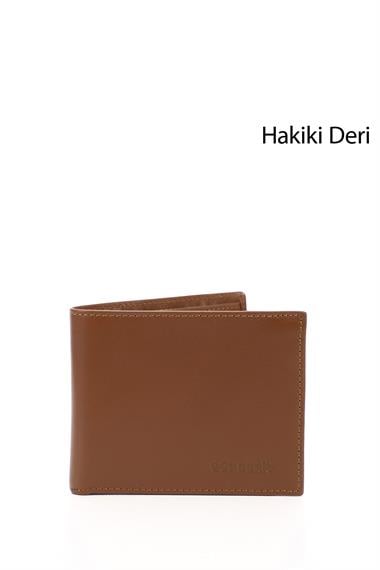 Erkek Taba Hakiki Deri Yatay Cüzdan