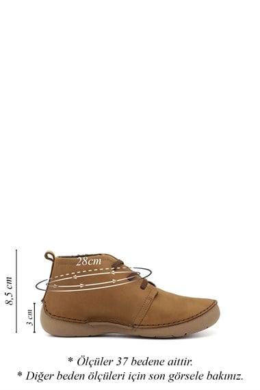 Womens Light Tan Nubuck Lace-up Genuine Leather Comfort Boot