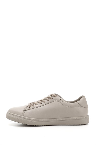 Kadın Bej Antik Bağcıklı Termo Taban Hakiki Deri Sneaker