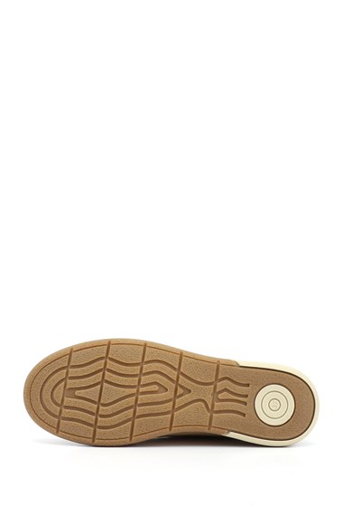 Kadın Bej Antik Rok Hakiki Deri Comfort Loafer