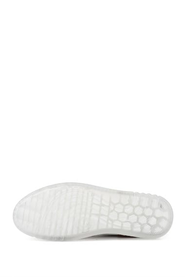 Kadın Bej Bağcıklı Hakiki Deri Sneaker