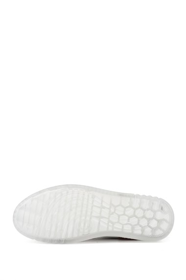 Kadın Bej Bağcıklı Hakiki Deri Sneaker
