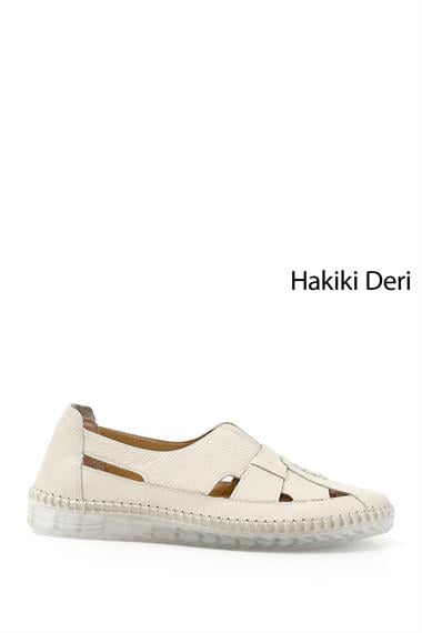 Kadın Bej Hakiki Deri Comfort Ayakkabı