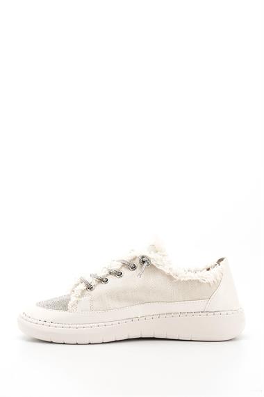 Kadın Bej Kot Triko Taşlı Comfort Dolgu Taban Sneaker