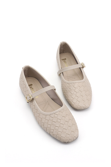 Kadın Bej Mary Jane Babet