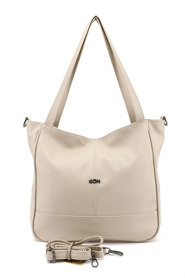 Womens Beige Long Strap Hand and Shoulder Bag