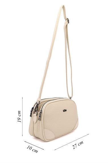 Womens Beige Long Strapped Shoulder Bag