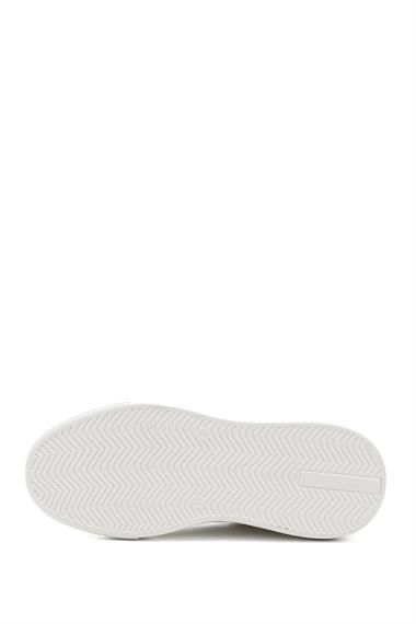 Kadın Beyaz Bağcıklı Dolgu Taban Comfort Sneaker