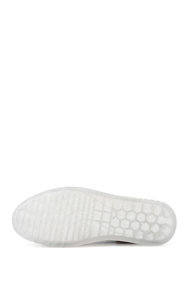 Kadın Beyaz Bağcıklı Hakiki Deri Sneaker