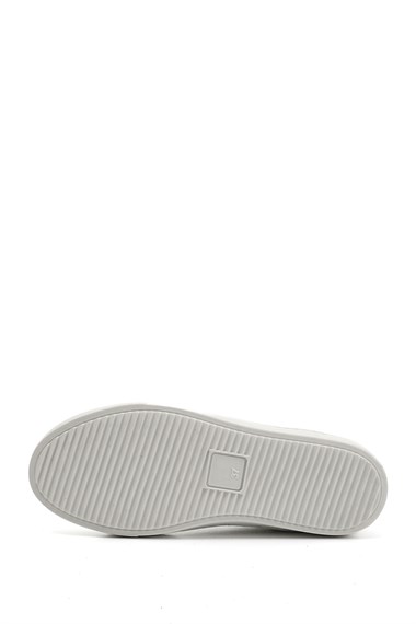 Kadın Beyaz Bağcıklı Termo Taban Hakiki Deri Sneaker