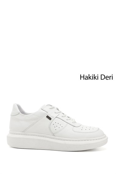 Kadın Beyaz Dolgu Taban Hakiki Deri Sneaker