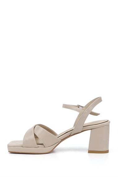 Kadın  Bilekten Bağlı Platform Topuklu Sandalet