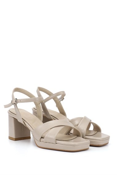 Kadın  Bilekten Bağlı Platform Topuklu Sandalet