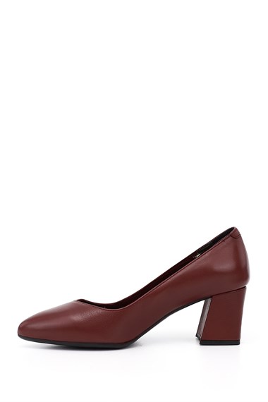 Gon Genuine Leather Pointed Toe Medium Thick Heeled Womens Shoes 24170
