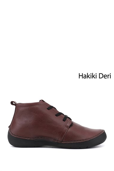 Womens Burgundy Laced Genuine Leather Comfort Boots
